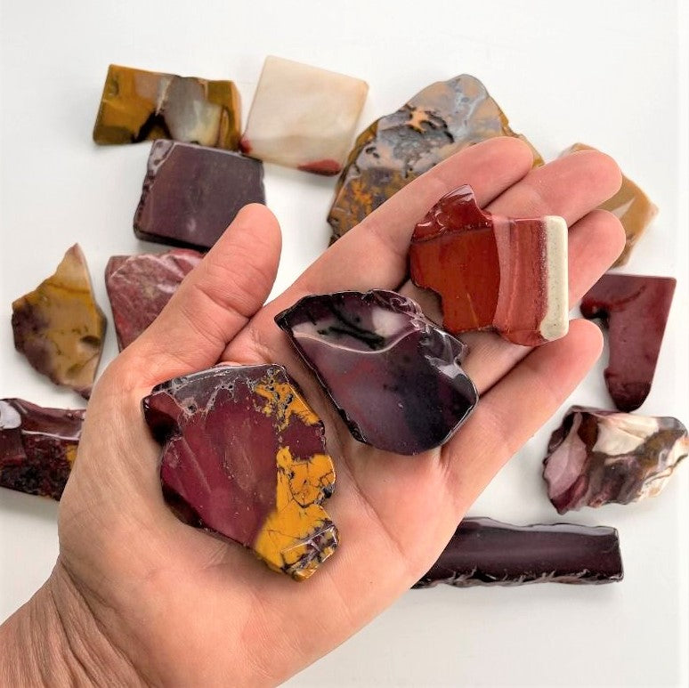 Polished Slabs - Mookaite - 500g (12-16pc) Polished Slabs - Mookaite - 500g (12-16pc)